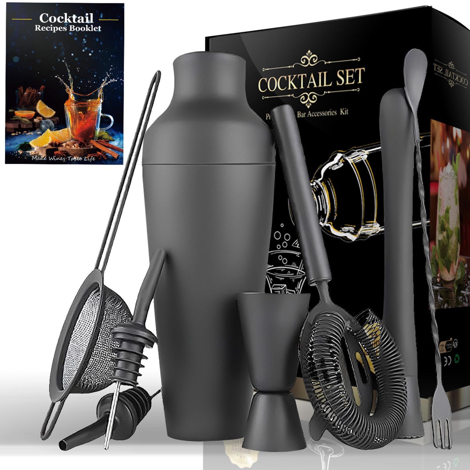 Kit à Shaker à Cocktails Acier Inoxydable Outil Pratique Ergonomique
