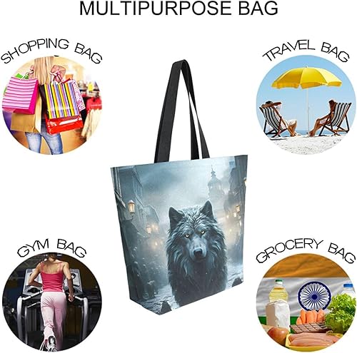 Vista 40 de ALAZA Bolsa de lona grande reutilizable con asas, resistente, lavable, Multi 19