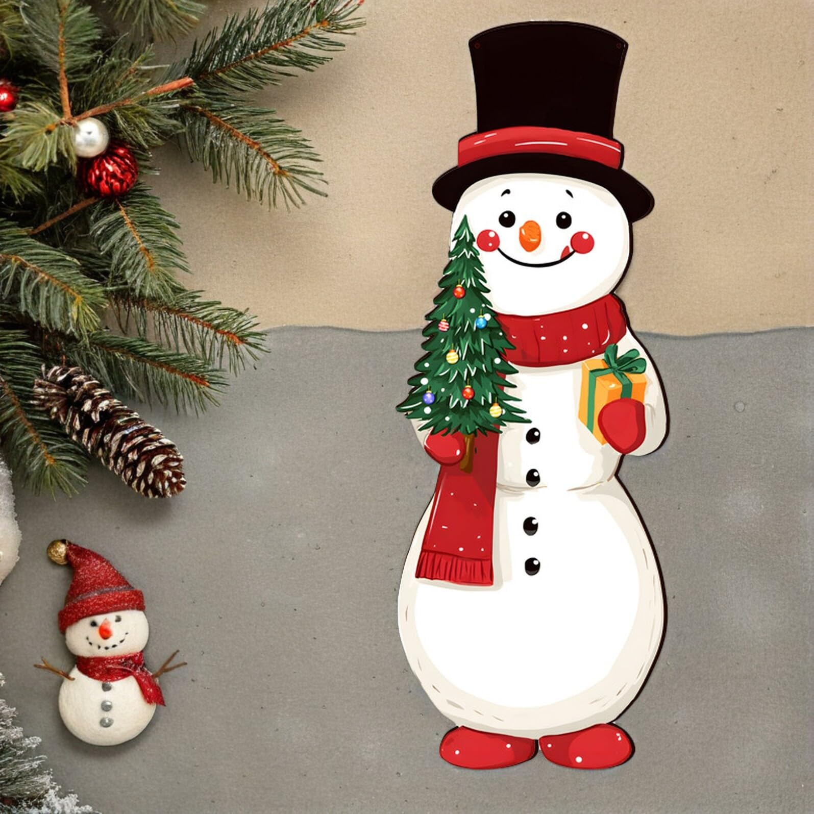 Holz Schneemann Weihnachtsbaumschmuck Hängend Wanddeko Schneemann Dekorationsfigur Weihnachtsmann Weihnachtsbaumschmuck Kugeln Weihnachtsschmuck für Zuhause Büro oder Geschäft