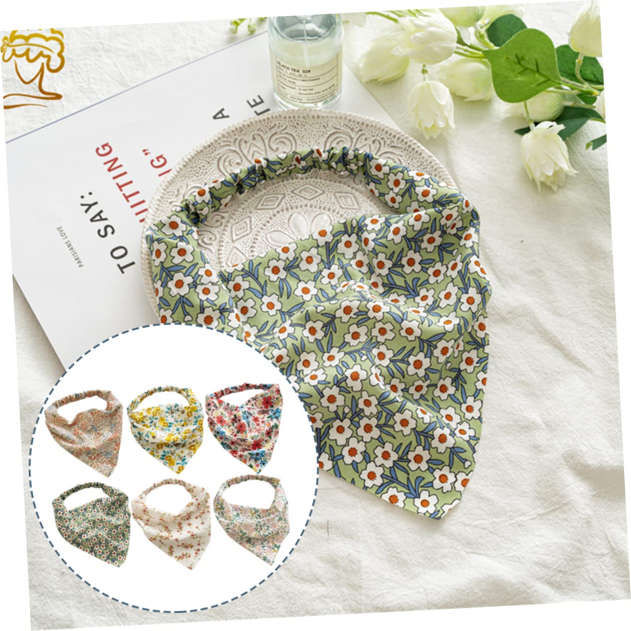 Didiseaon Piezas Turbante De Flores Diadema De Sudor De Entrenamiento Pañuelo Bohemio Diademas Elásticas para El Sudor Diadema para Niñas Hijab De Gasa Tela Deportes Anillo De Pelo Perder