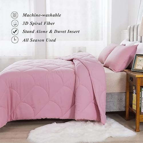 Miniatura 5 de ELNIDO QUEEN Juego de edredón negro Queen con 2 fundas de almohada, juego de edredón de cama de 3 piezas, juego de edredón alternativo acolchado,