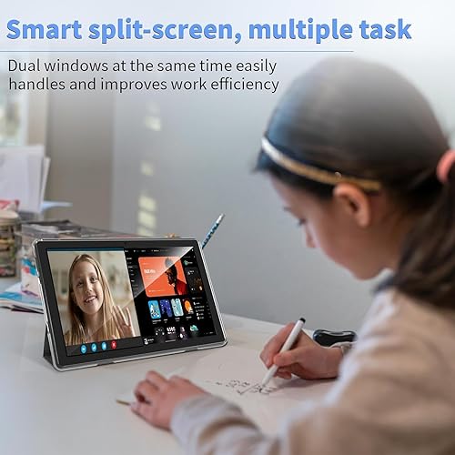 Vista 5 de ECOPAD Tablet Android 15, tabletas de 10 pulgadas con teclado y mouse de 12 GB de RAM + 64 GB de ROM + 1 TB expandido, tableta 2 en 1 con WiFi Set