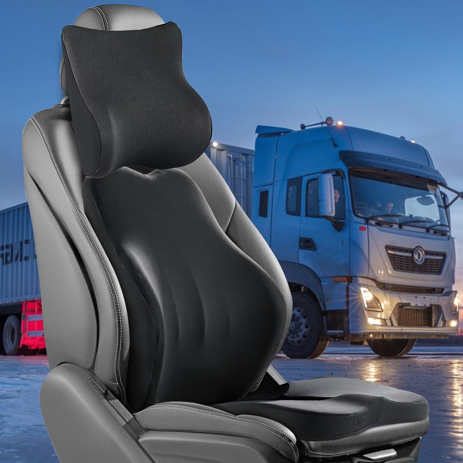 BALAPET 3 PC Set Truck Seat Cushion, Memory Foam Truck Seat