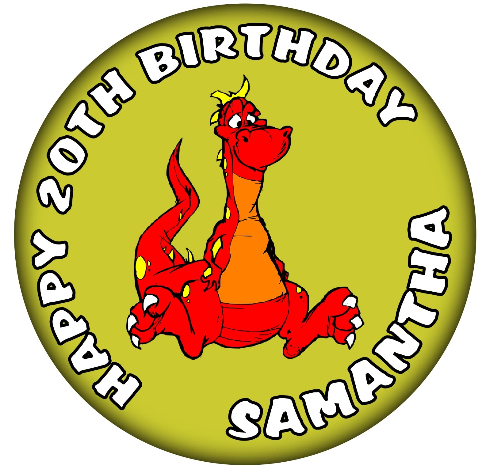 Personalised Dragon 59mm Birthday Badge - ANY AGE