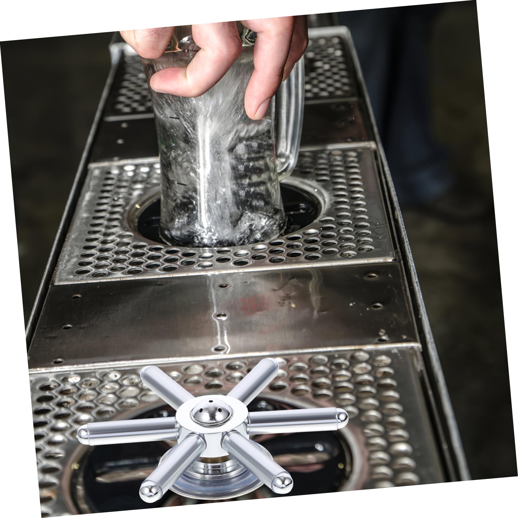 Housoutil Risciacquatore Automatico Inossidabile Per Bicchieri e Tazze Lavabicchieri Per Bar e Ristoranti Facile Installazione e Pulizia Veloce Adatto Tutti Tipi Di Bicchieri