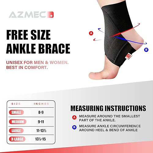 Miniatura 5 de Azmec Tobillera para esguince de tobillo  Tobillera ajustable para esguinces, distensiones, inflamación, hinchazón, dolor, tobilleras para mujeres y