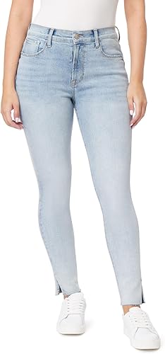 kensie Jeans de tiro alto con dobladillo sin rematar, entrepierna de 28 pulgadas, tallas 0-16