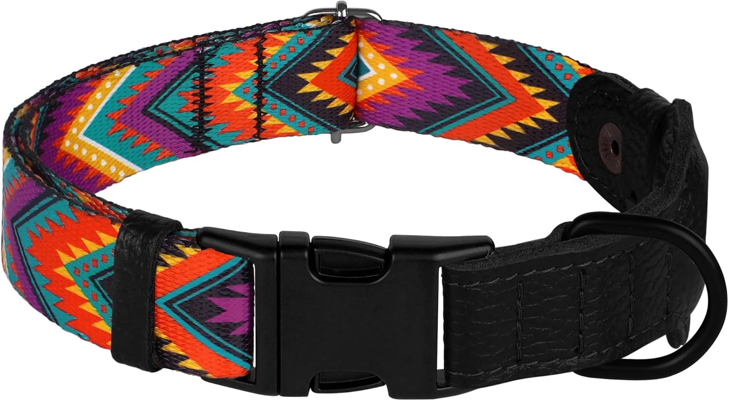 AirTag Dog Collar with Metal Buckle - Printed Nylon Soft Leather Dog Collar with Apple AirTag Holder - Secure Tracking GPS Pet Collars for Girl Boy Small Large Dogs (XL, 20"-25" Neck Fit, Arrows)