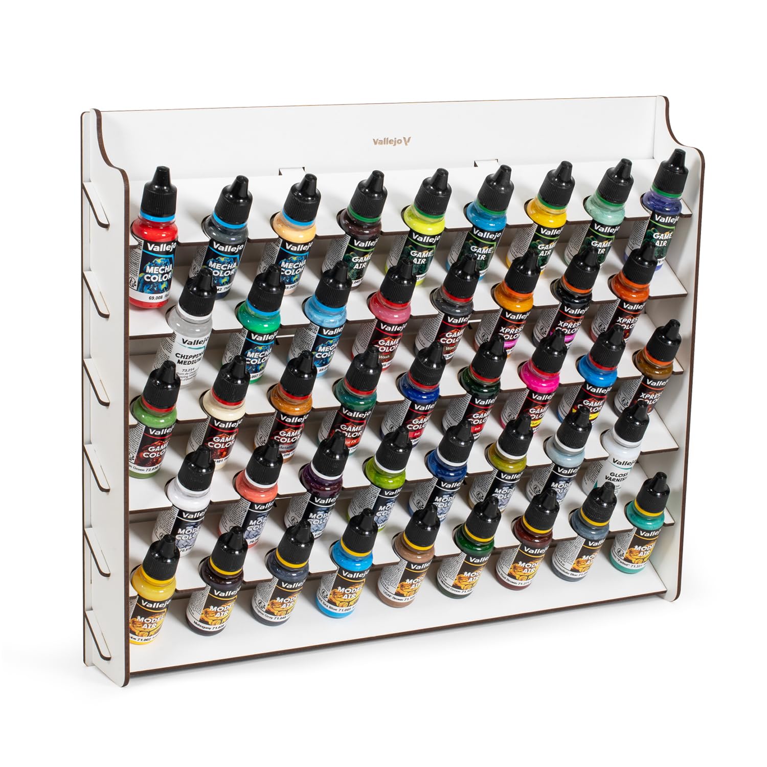 Vallejo 26010 Wall Mounted Paint Rack for 18ml Bottles, Paint Display, Art Organizer, Ideal for Artists and Painting Enthusiasts