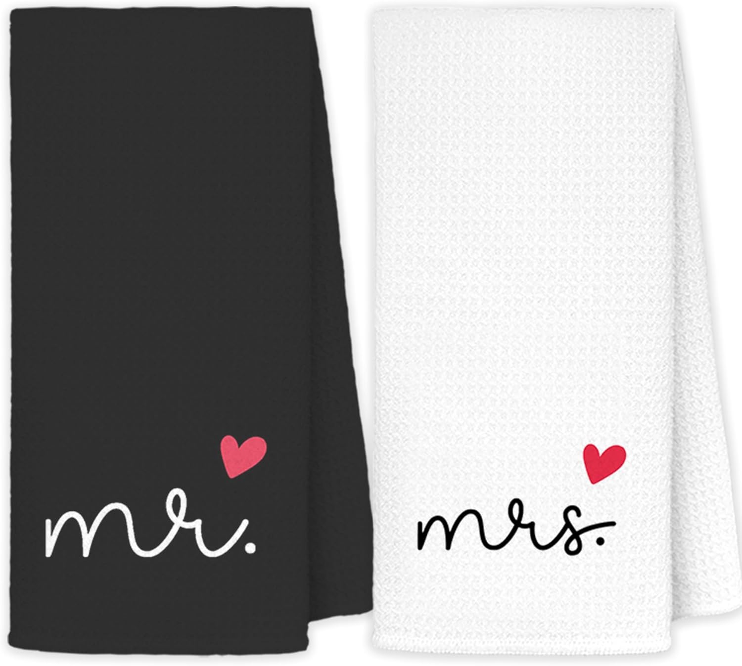 JINYO Mr and Mrs Hand Towels Set of 2, Wedding Gifts for Couples 2025 Newlyweds Bride Groom Husband Wife, Married Couple Gifts Kitchen Dish Towels Decorative, Bridal Shower Kitchen Gifts, 16x24 Inch