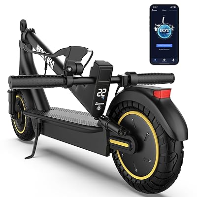 Electric Scooter with Dual Suspension, 10"/8.5" Solid Tire, 500W/350W Powerful Motor & 19/22 MPH Top Speed, 28/25/22/16 Miles Long Range, Folding E Scooter with Dual Braking for Teens and Adults