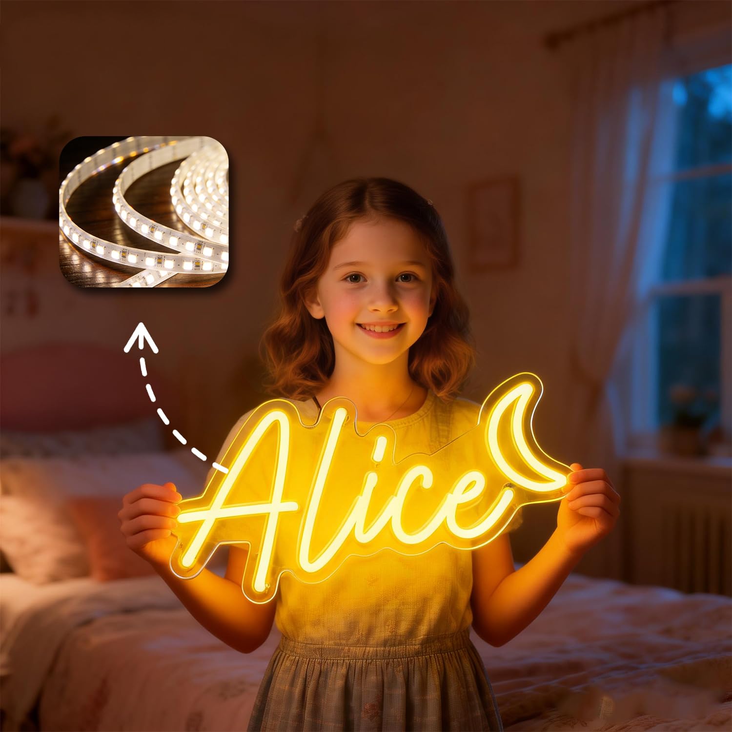 Custom Neon Signs, Personalized Dimmable Led Neon Lights Sign Customizable Wall Decor, Ideal Gift & Decoration for Wedding Birthday Party Bedroom Bar Shop Name Logo