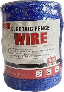 Electric Fence Polywire Farm Wear Resistant Multipurpose Practical 200M for Cows Livestock Dogs Animal Protection, 3.5mm