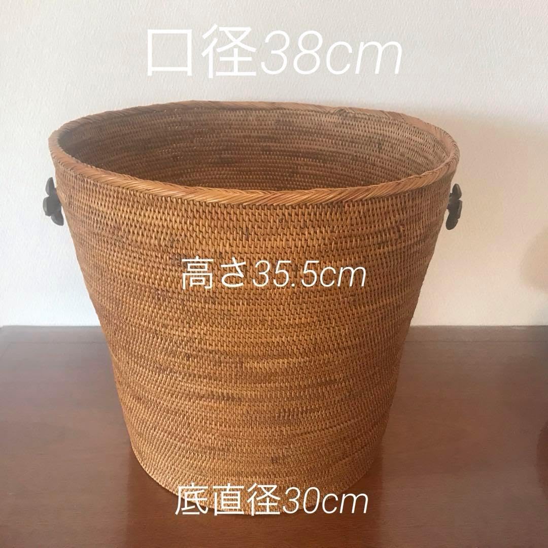 新品！アタ口径38cm 植木鉢カバー　マガジンラック　おもちゃ入れ　真鍮取手付 アタ口径38cm 植木鉢カバー マガジンラック おもちゃ入れ 真鍮