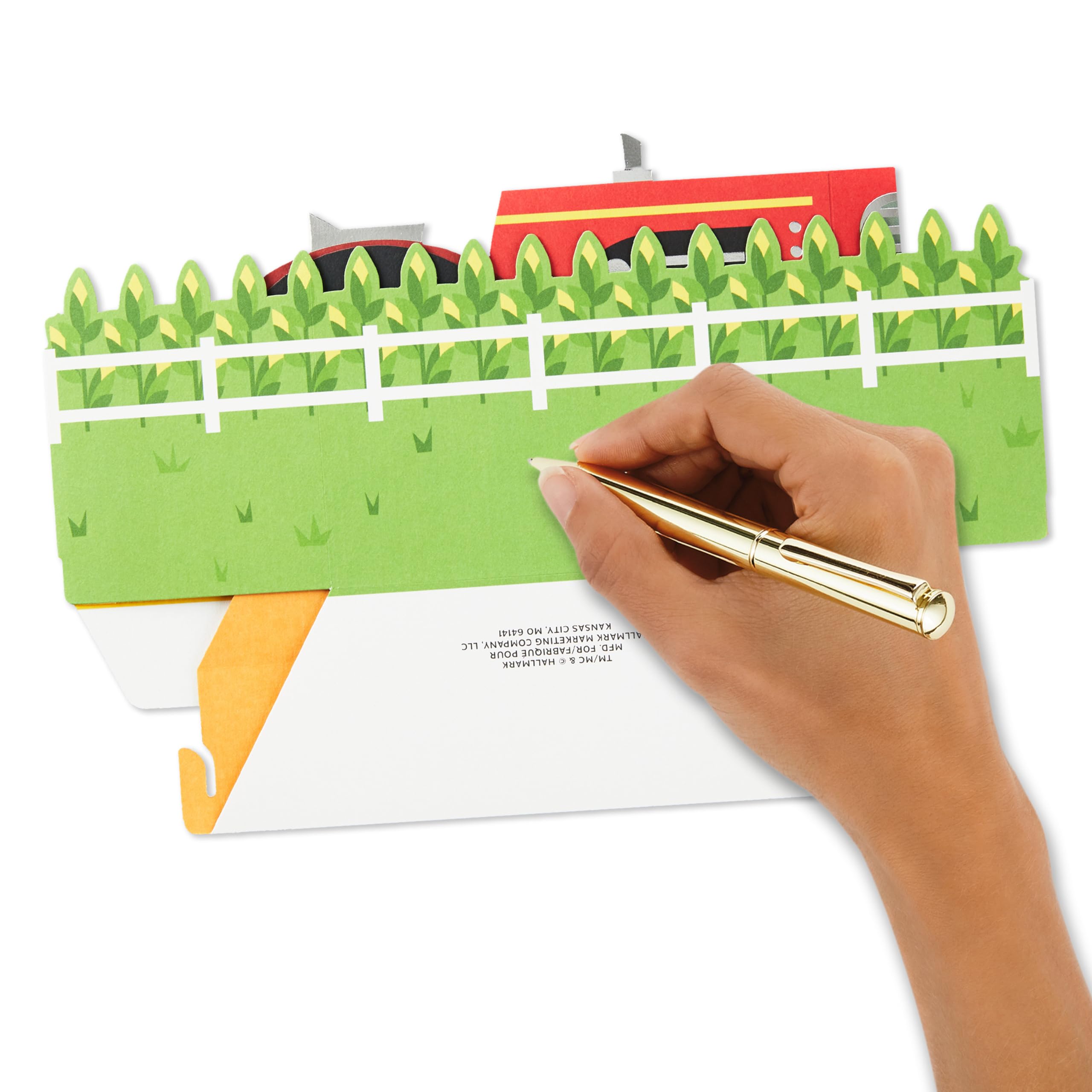 Hallmark Paper Wonder Biglietto Pop-Up 3D A Forma Di Trattore Rosso Con Busta Gialla - Per Compleanno, Festa Del Papà, Laurea