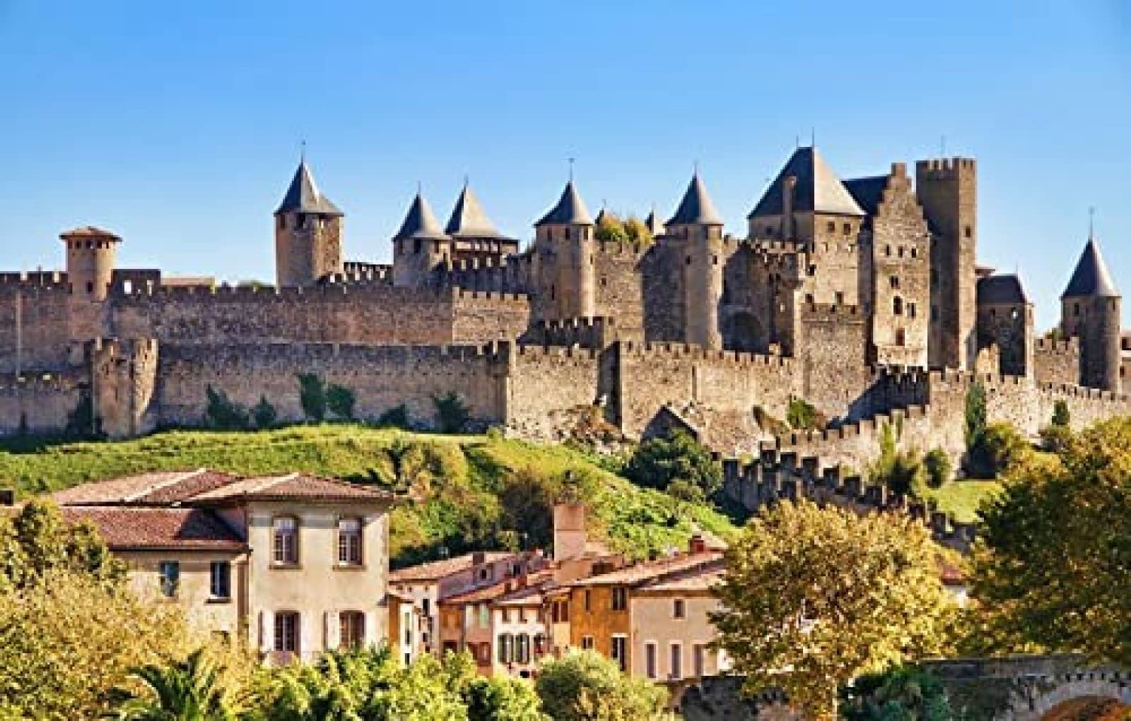 1000 Pieces Jigsaw Puzzle Girl City Castle Carcassonne France 26x38cm