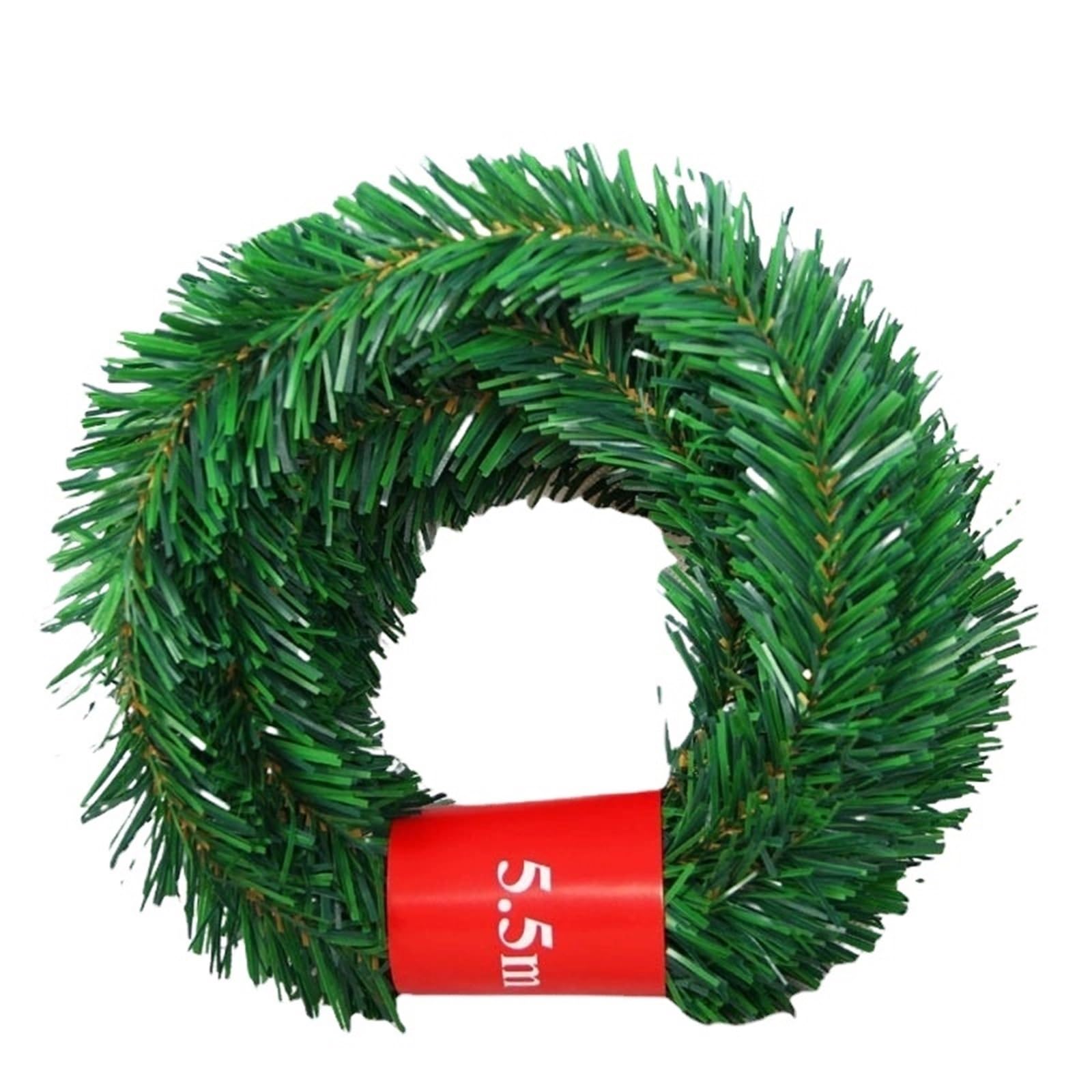 Weihnachtsgirlande 5,5 m Kiefern-Weihnachtsgirlande, dekorativ, grün, künstlicher Weihnachtsbaum, Rattan-Banner, Party-Kunststoff-Anhänger, Lametta-Hängedekoration(3pcs)