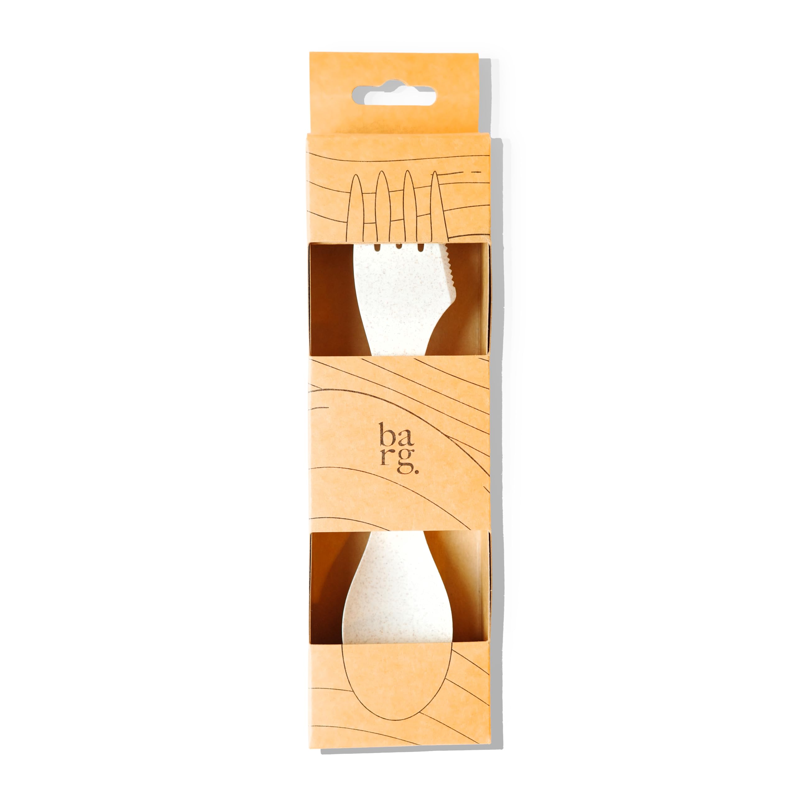 Spork by barg. Bamboo Fiber Travel Utensil for Everyday Use, BPA-free and Organic Material, Reuseable, Recyclable, 3-in-1 spoon-fork-knife, Light Weight Carry Design