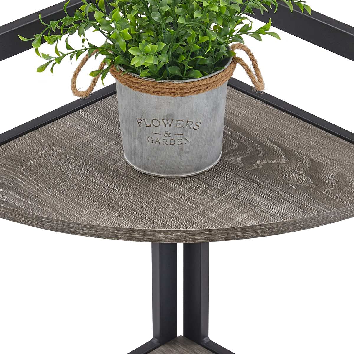 BON AUGURE 5Tier Corner Shelf Stand, Industrial Tall Corner Bookshelf