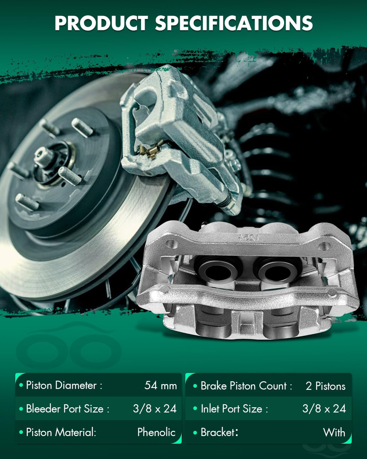 SCITOO Front Left Brake Caliper With Bracket 18B5237 Compatible For Ford For Expedition 2010-2016 For Ford For F-150 2010-2011 For Lincoln Navigator 2010-2016