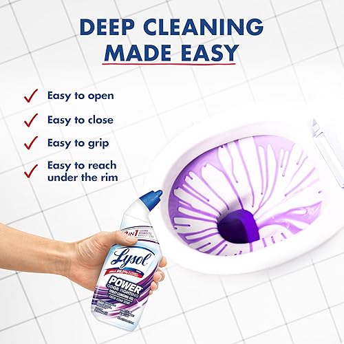 Miniatura 5 de Lysol Power + Odor Fighting - Gel limpiador de inodoro, para limpieza y desinfectación, eliminación de manchas, aroma fresco y limpio, 24 onzas