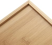 Vista 3 de Servilletero cuadrado de bambú, 7.5 x 7.5 x 2.5 pulgadas, bandeja de servilletas de madera, servilletero de madera para mesa de cocina y encimera