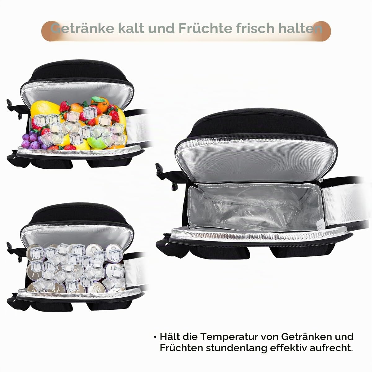 Sunflora Picknickrucksack für 4 Personen mit Decke Picknickkorb-Set für 2 mit isoliertem Kühler Weintasche für Familienpaare (Schwarz)