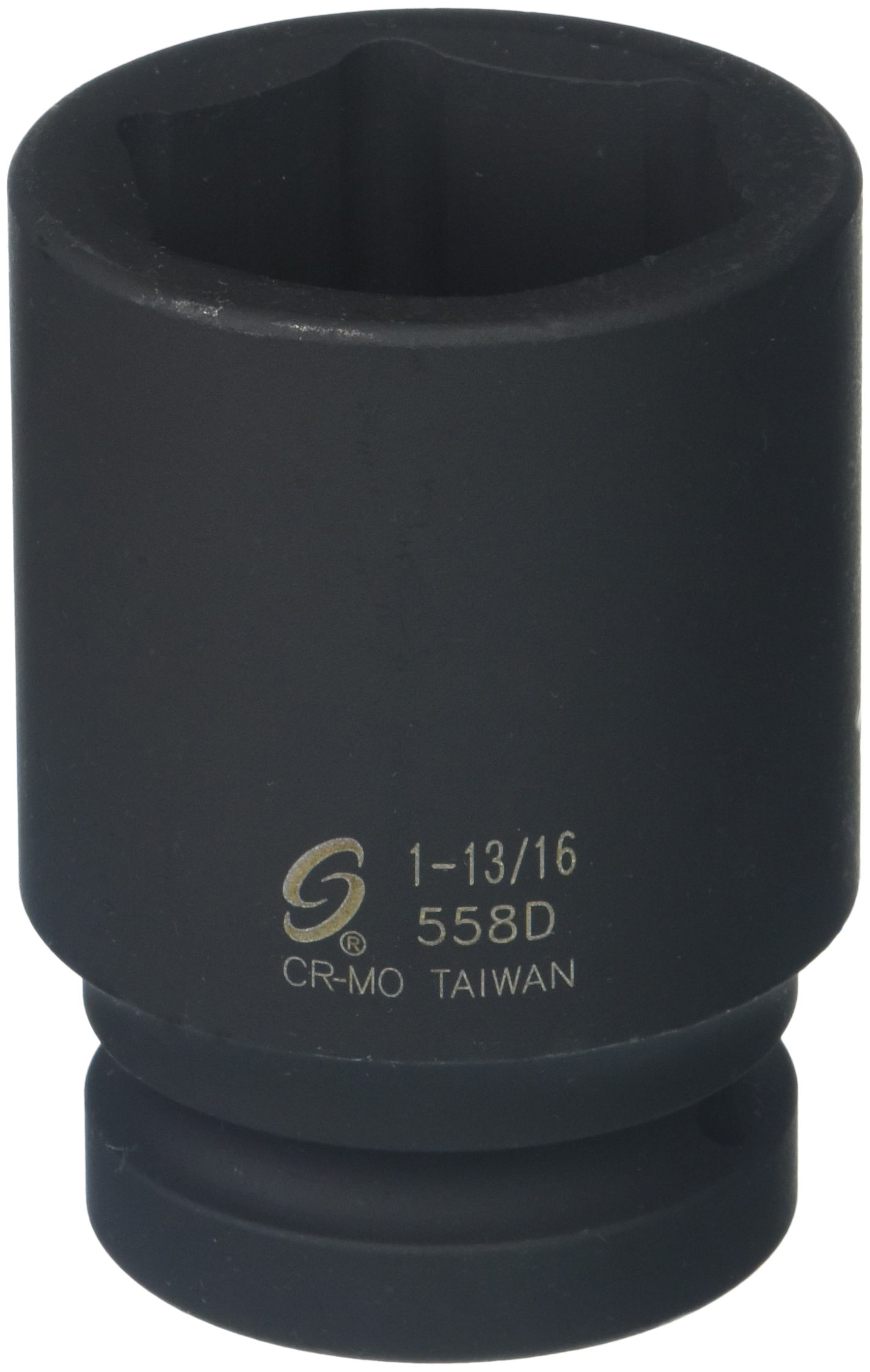 Sunex 558D 1" Drive Deep 6 Point Impact Socket 1-3/16", Black, 1 Inches