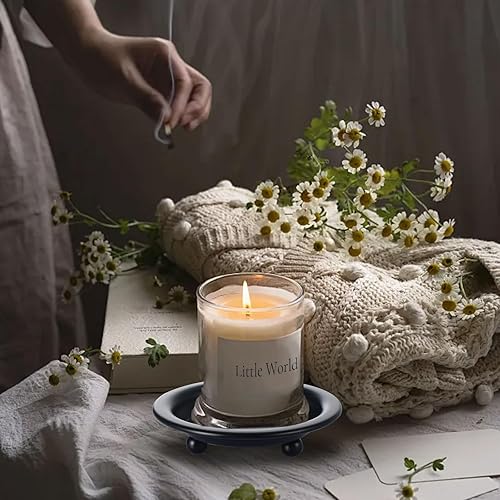 Miniatura 5 de 4 portavelas de hierro negro Portavelas decorativo de hierro para velas LED y de cera, conos de incienso, ideal para spa, bodas, cenas a la luz de