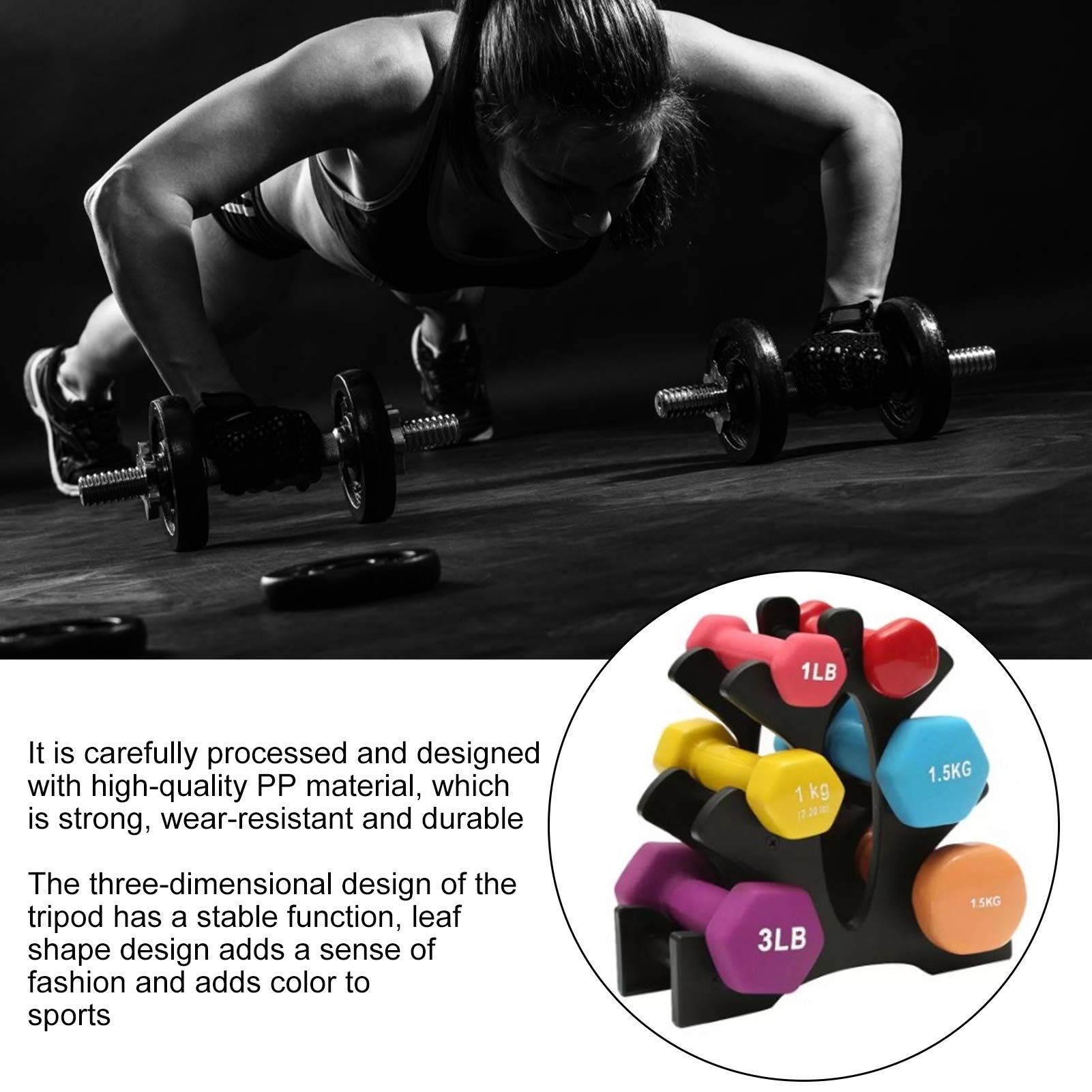 Gaeirt 3 Livelli Rack per Manubri dumbbell rack Telaio di Supporto Robusto da 20 kg, Design a Forma di Albero Risparmiatore di Spazio per Palestra Domestica Soportes para mancuernas
