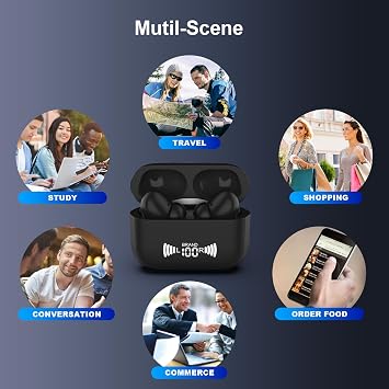Translation Earbuds, Language Translator Earbuds, Instant Translator Earbuds, 138 Language Earbud Rranslator in Real Time, Voice Ear Buds Translators Device