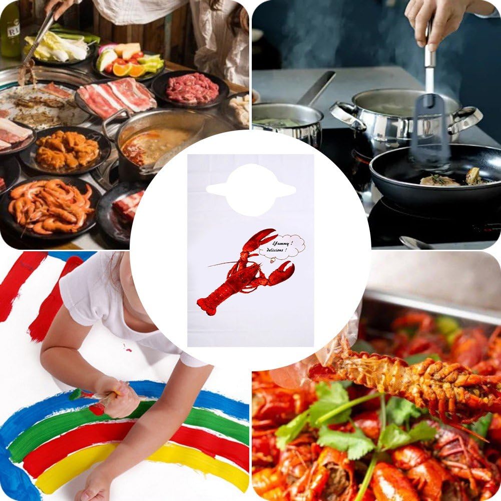 Lot de 100 Tabliers Imperméables pour Hot Pot, Anti-Huile, Portables, pour Barbecue, pour Restaurant, pour Écrevisses, Fruits De Mer