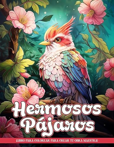 Libro de Colorear Hermosos Pájaros: Libro de colorear de aves con letras grandes para adultos y amantes de las aves con pájaros encantadores, hermosas casas de aves y relajantes escenas naturales