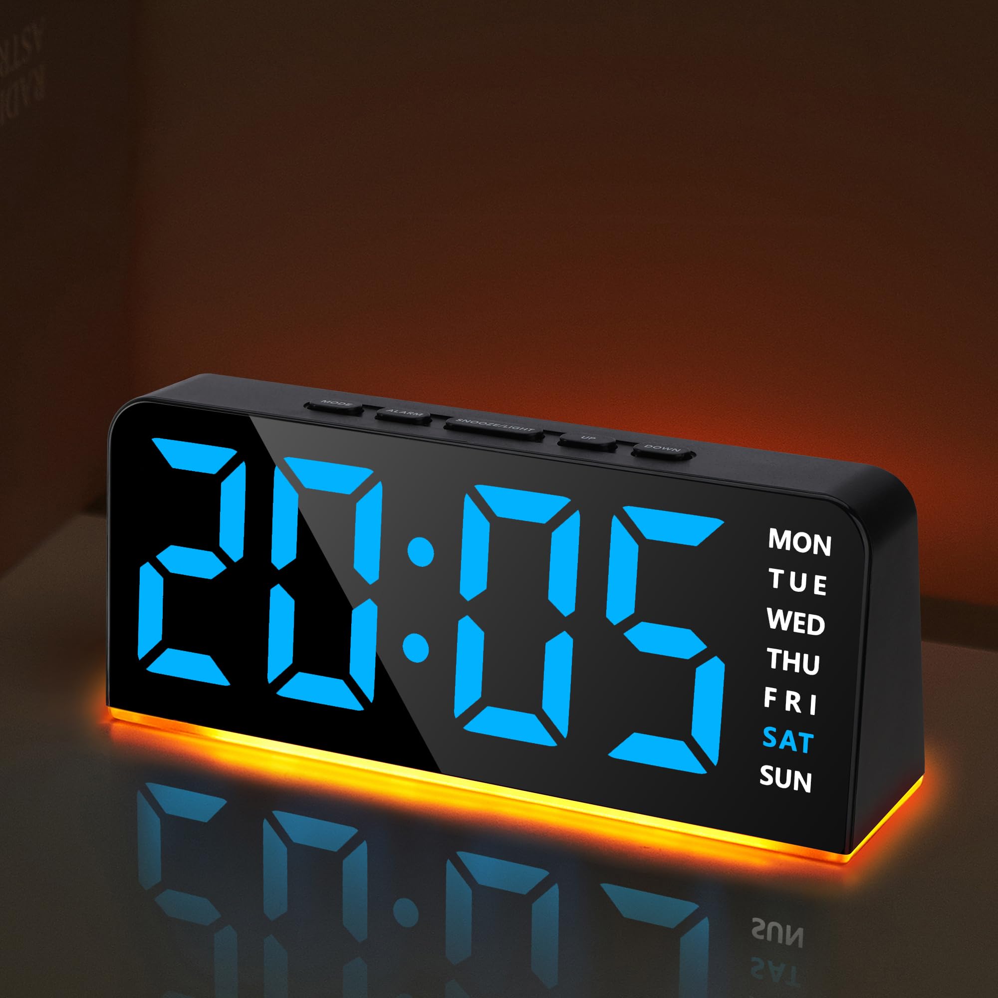 Lafocuse Digital Alarm Clock Bedside with Night Light for Bedroom