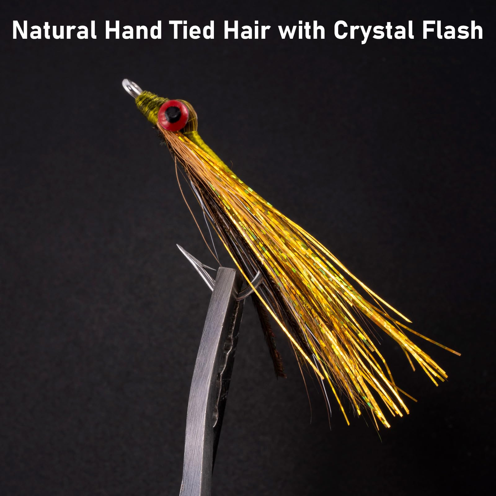 Dr.Fish Clouser Minnow - Paquete de 6 moscas de pesca con mosca artificial para pesca con mosca, cebo, lubina, anzuelo de pesca de agua salada, moscas de pesca de agua dulce, señuelos de pesca de