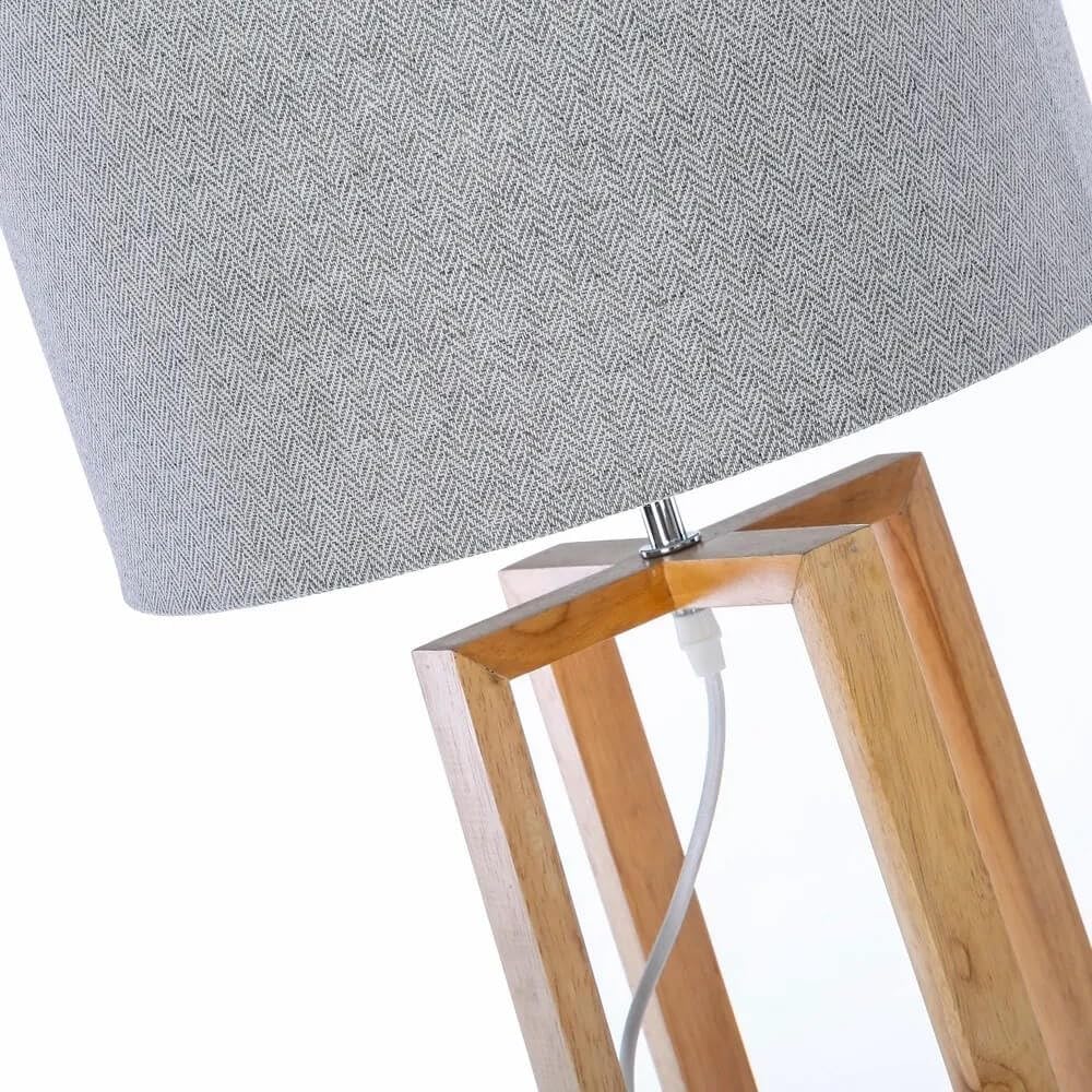 Lámpara de pie nórdica marrón de madera para salón, oficina, dormitorio fantasy