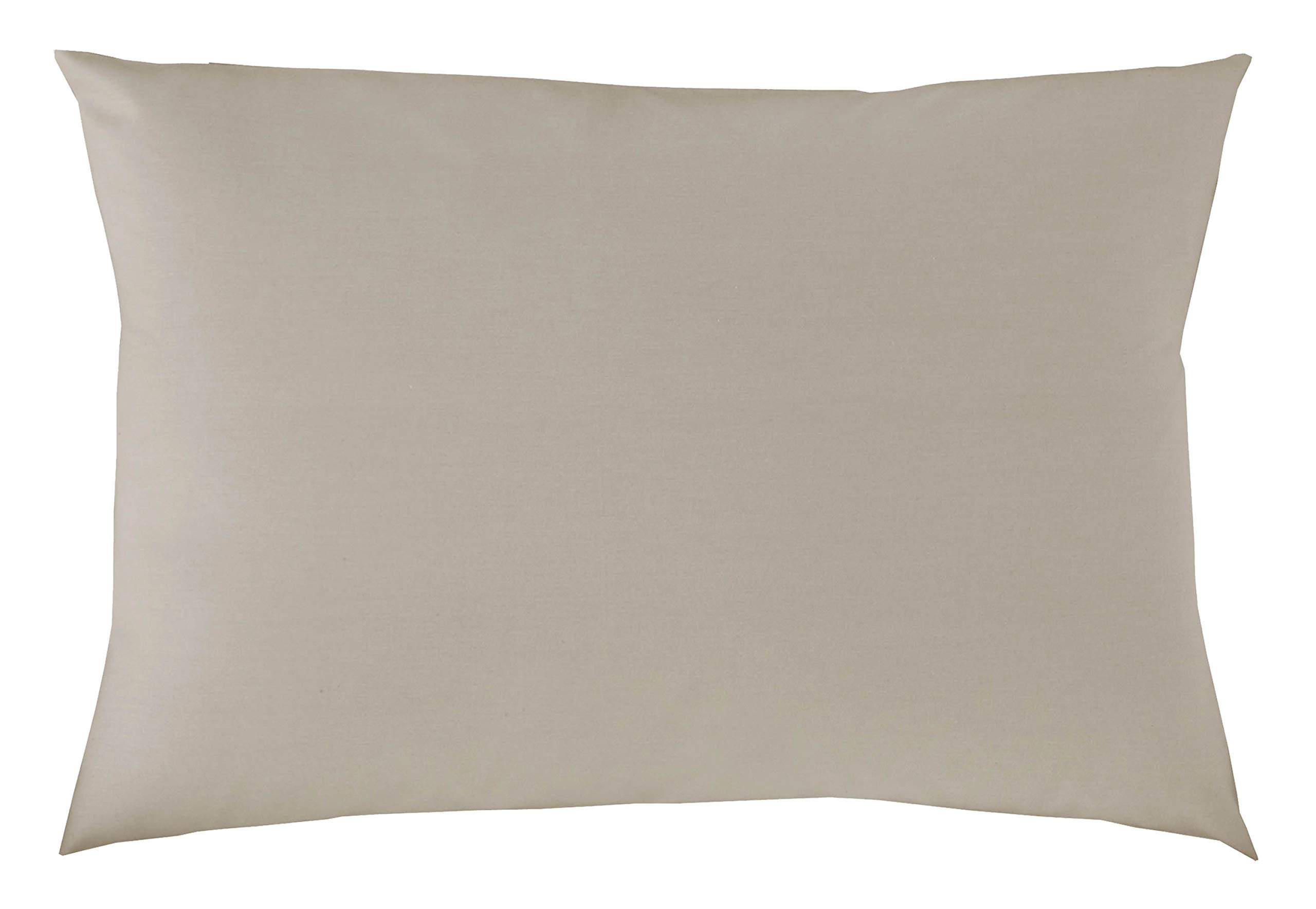 P'tit Basile - Taie d'oreiller 40x60 cm Enfant bébé - 100% Coton Bio certifié - Collection Chouette - Bicolore écru et Marron Taupe - Tissage serré 57 Fils pour lit 60x120 70x140 cm Berceau couffin