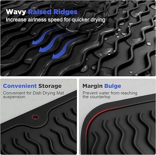 Miniatura 8 de KooMall 2 alfombrillas multiuso mejoradas, salvamanteles, soportes para ollas, tapete de secado, para hornear, colocar la alfombra, reposa