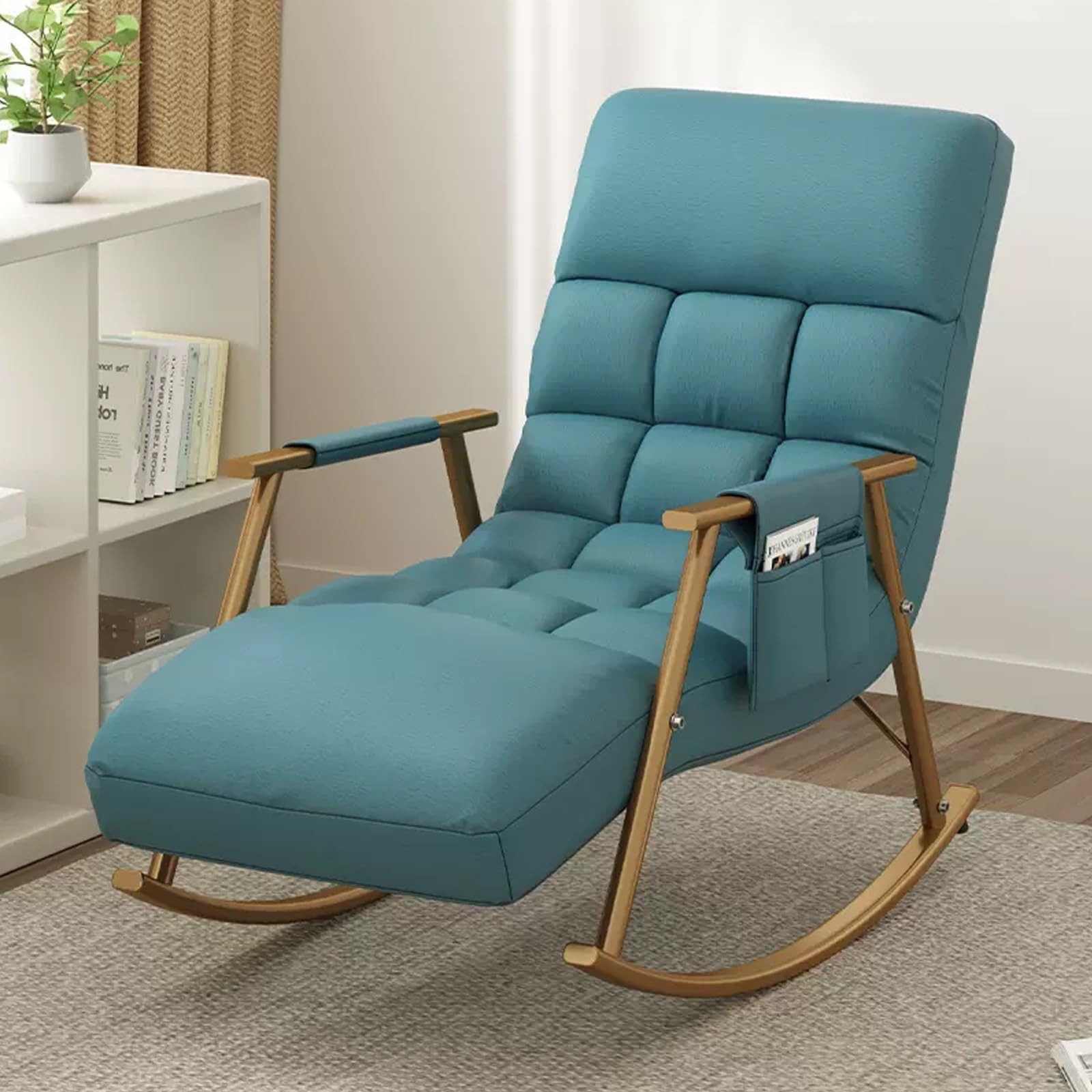 Chaise à bascule moderne contre le mal de dos fauteuil de salon au coussin doux