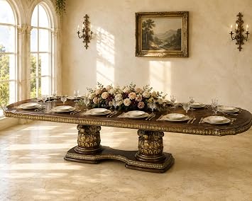 Michael Amini Villa Valencia Rectangular Wood Dining Table - Classic Chestnut