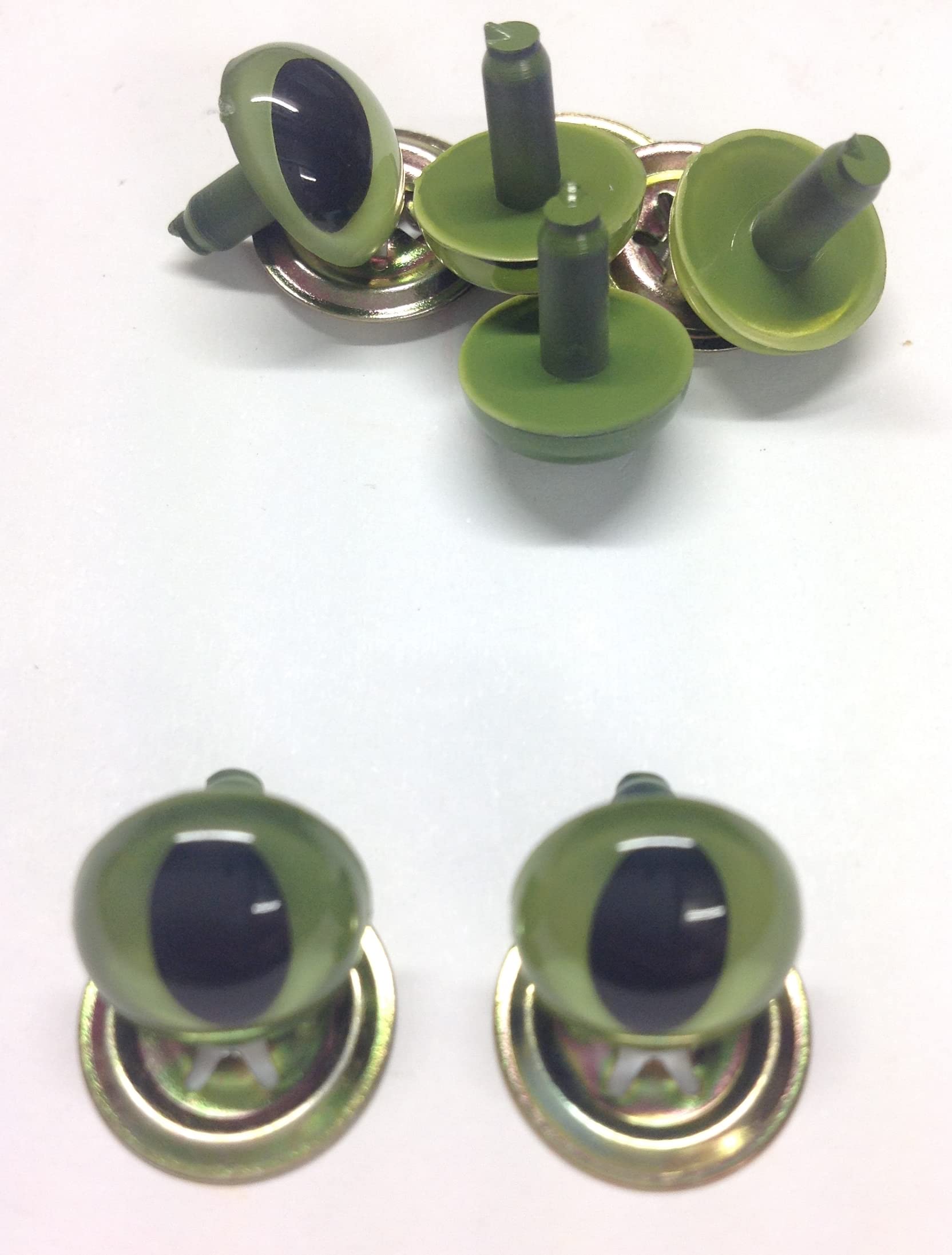 celloexpress Crystal Cats Eyes with Metal Backs - 21mm - Safety Eyes for Soft Toys or Teddy Bears (Pack of 3 Pairs, Green Cats Eyes) โ image 1