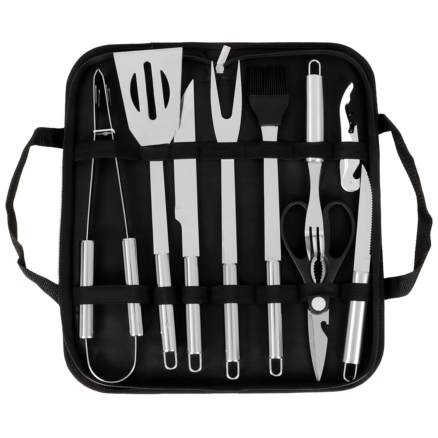 AATMNIVEDI BBQ Grill Accessories Set, Multifunctional Stainless Steel Barbecue Tools Set in Case for Outdoor Picnic, Camping, Smoking, Grilling (BBQ Grill Tools - 9 pcs set AA1) (B0D8Z3QF22) Amazon Price History, Amazon Price Tracker