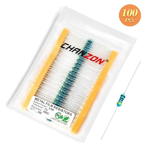 Vista 166 de Chanzon 100pcs 1/4W (0.25W) 33K Ω ohmios Resistencia fija de película metálica 0.01 ±1% Tolerancia 33KR MF Resistencias de orificio pasante