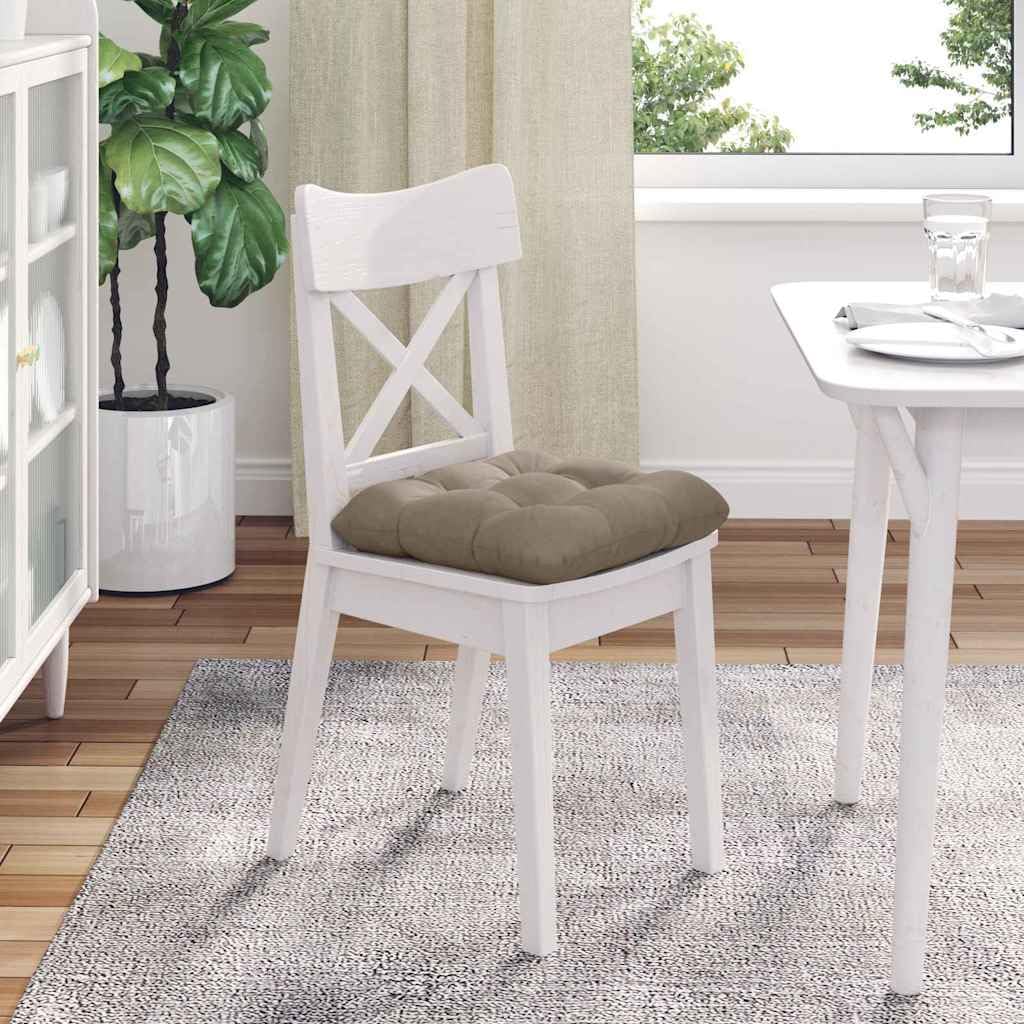 Set da 4 Cuscini per Sedia Microfibra 40x40cm Tortora