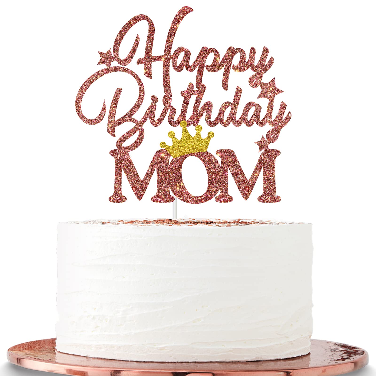 HalawawaHappy Birthday Mom Cake Topper, Mother's Birthday Party Decoration, Super Mom Best Mom Ever Mommy Birthday Mother's Day Party Cake Decor