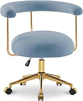 Vista 1 de BarberPub Silla de manicura con ruedas rodantes, moderna silla de tocador de maquillaje, estación de tecnología de uñas ajustable, sillón