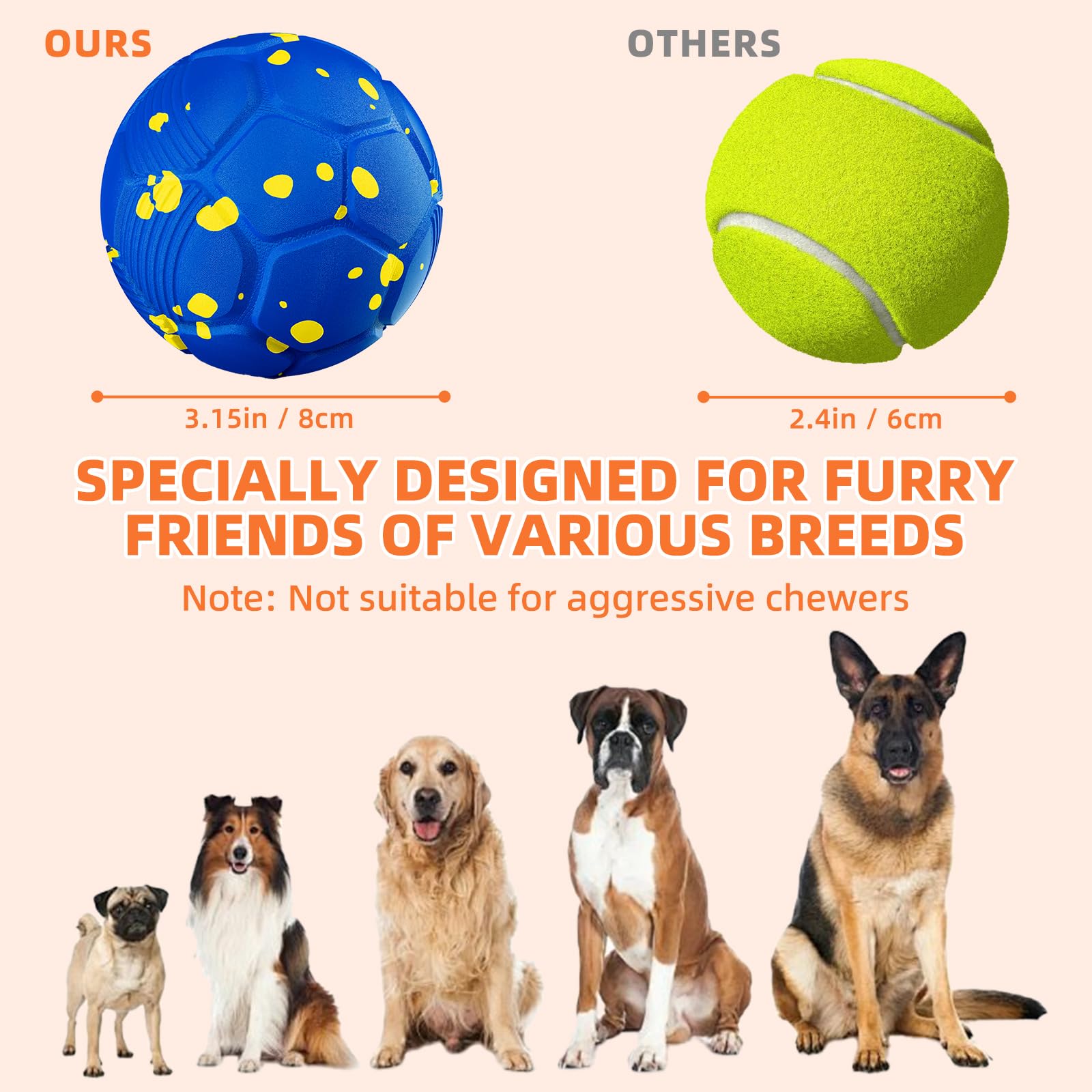 Pallina Interattiva per Cani, Giochi per Cani Che Si Muove da Sola, Palla Gioco Cane Interattivi Intelligenti, Dog Ball con 3 Modalità, Palla Rimbalzante per Cane di Taglia Grande e Media (Blu)