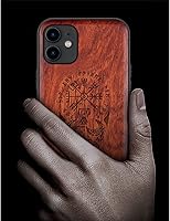 Vista 2 de Carveit Funda de madera para iPhone 11 [madera real dura y TPU suave negro] a prueba de golpes, protector único de madera para teléfono compatible