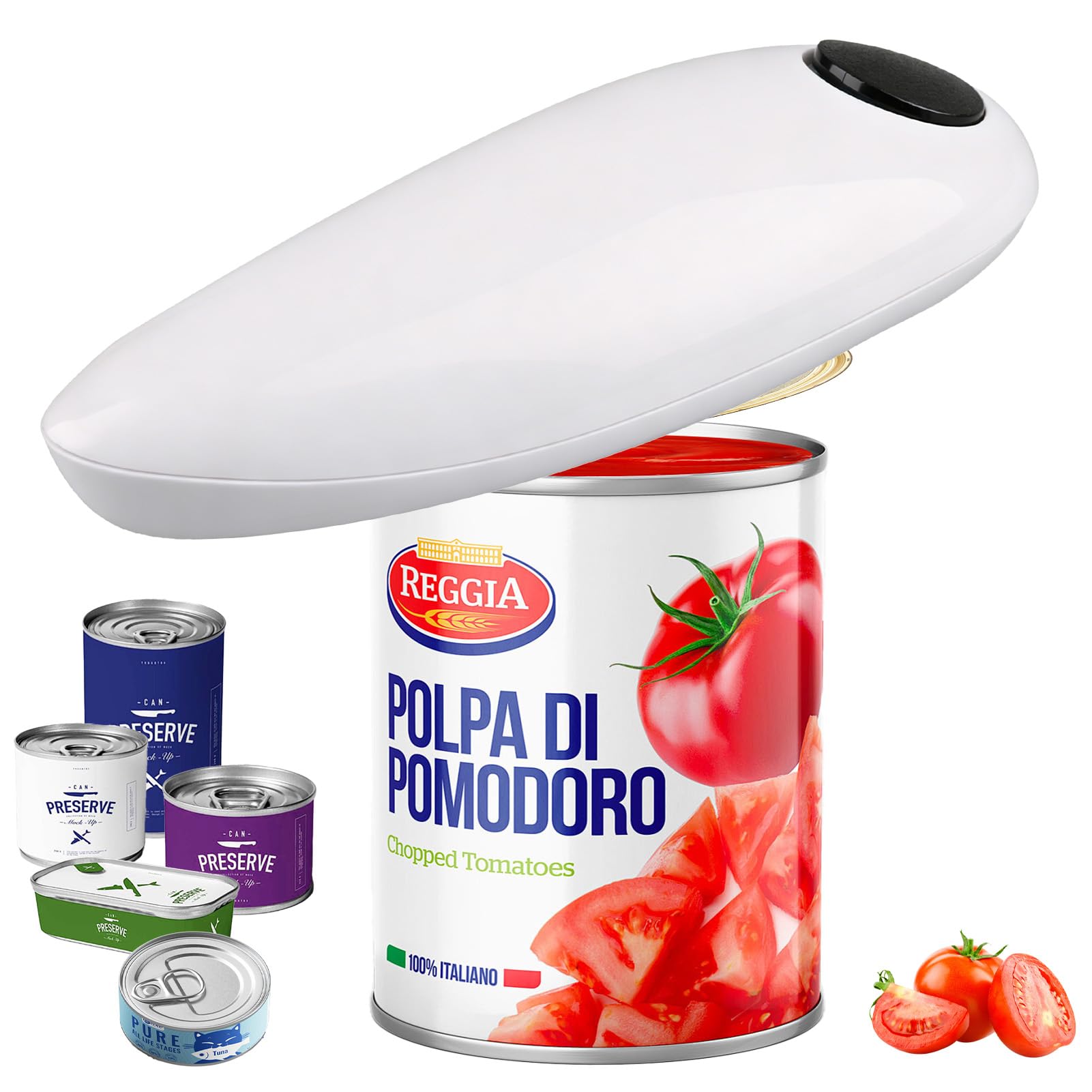 Electric Tin Opener 360° One Touch Automatic Tin Opener with Smooth Edge Cutting and Lid Remover for Any Size, Jar Openers for Seniors Housewives Arthritic HousewivesHands