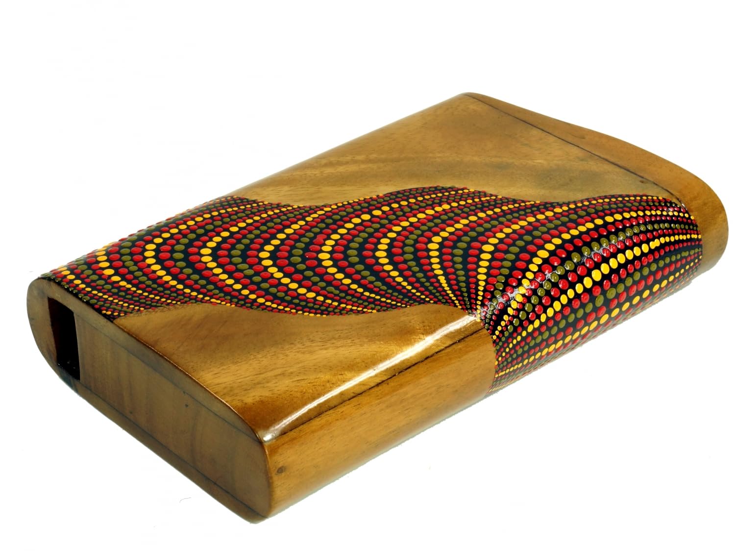 Guru-Shop Didgeridoo Viajes (madera), Patrón de Color: Rojo-amarillo, 21x14x4,3 cm, Tambor Sonajero-didgeridoo